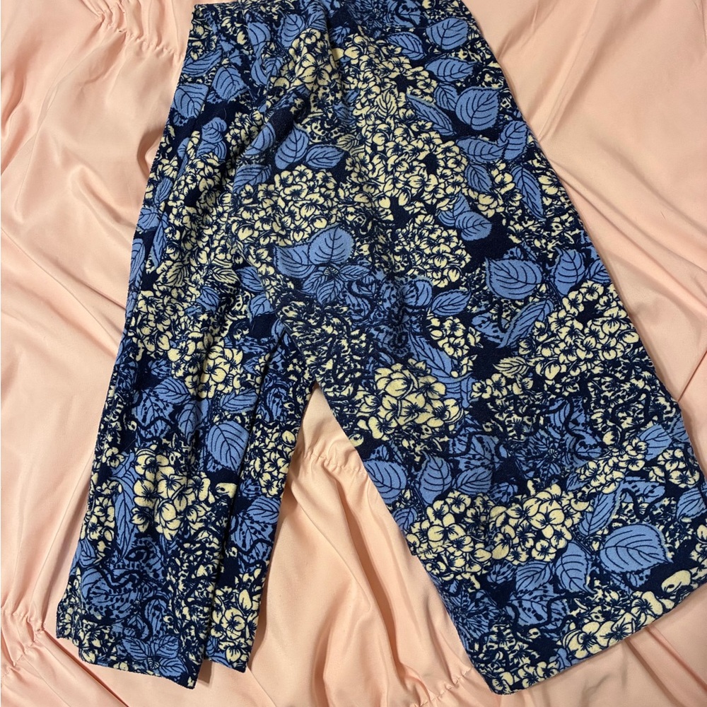 Lularoe Blue Floral Print Leggings